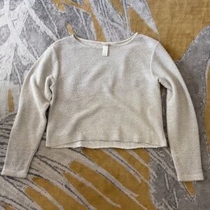 Cropped White and Black Knit Sweater- H&M